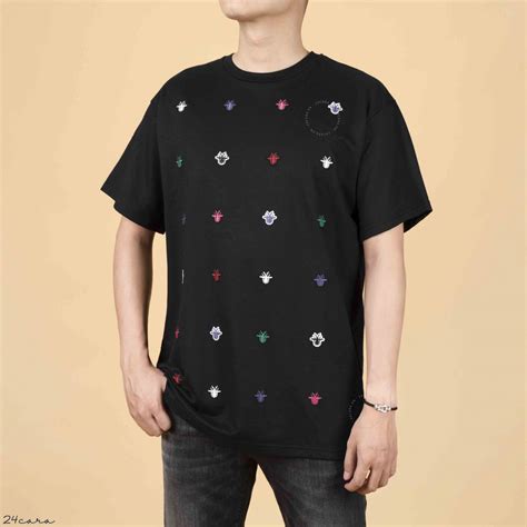 black cotton t-shirt with bee